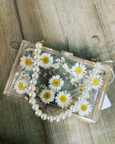 Transparent Wedding Clutch Purse Flower Pearl Acrylic Clutch Bags